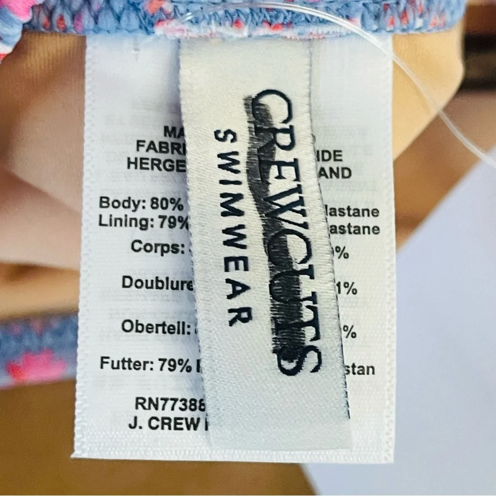 J Crew Crewcuts Girl’s Ruched Strap Tankini Swim Top Size 7 in Blue Multi Floral